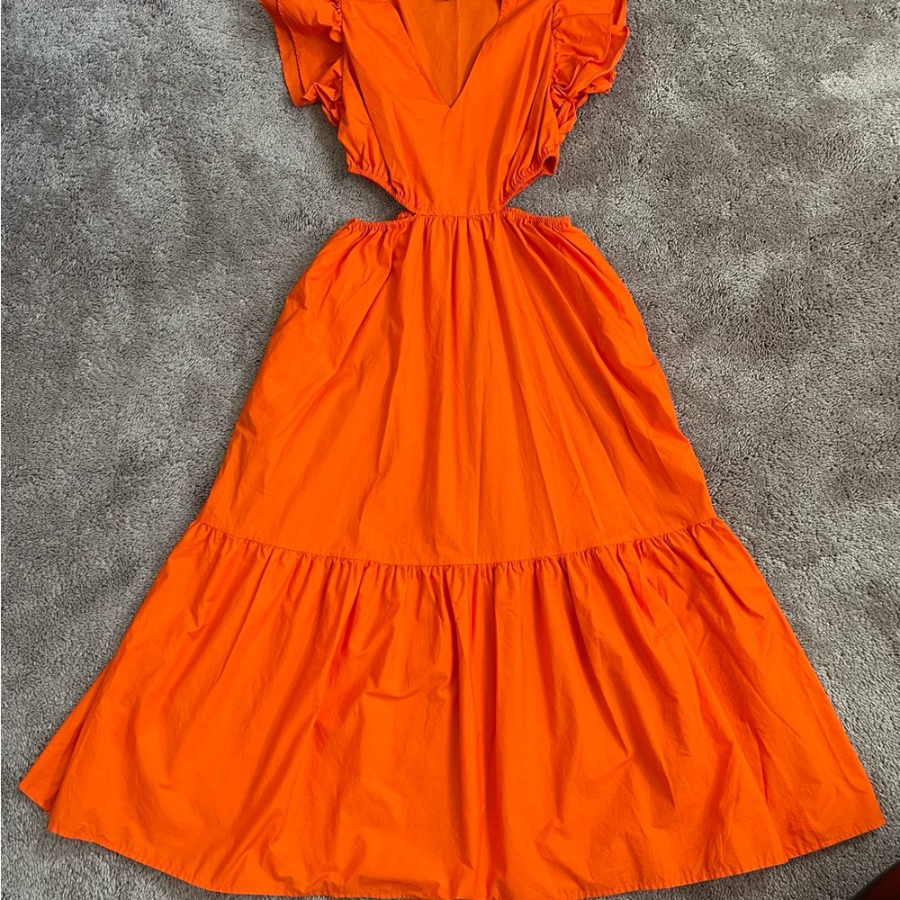 a new day Orange Flutter-Sleeve Maxi Dress